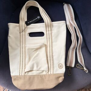 Cream and Tan crossbody Bag